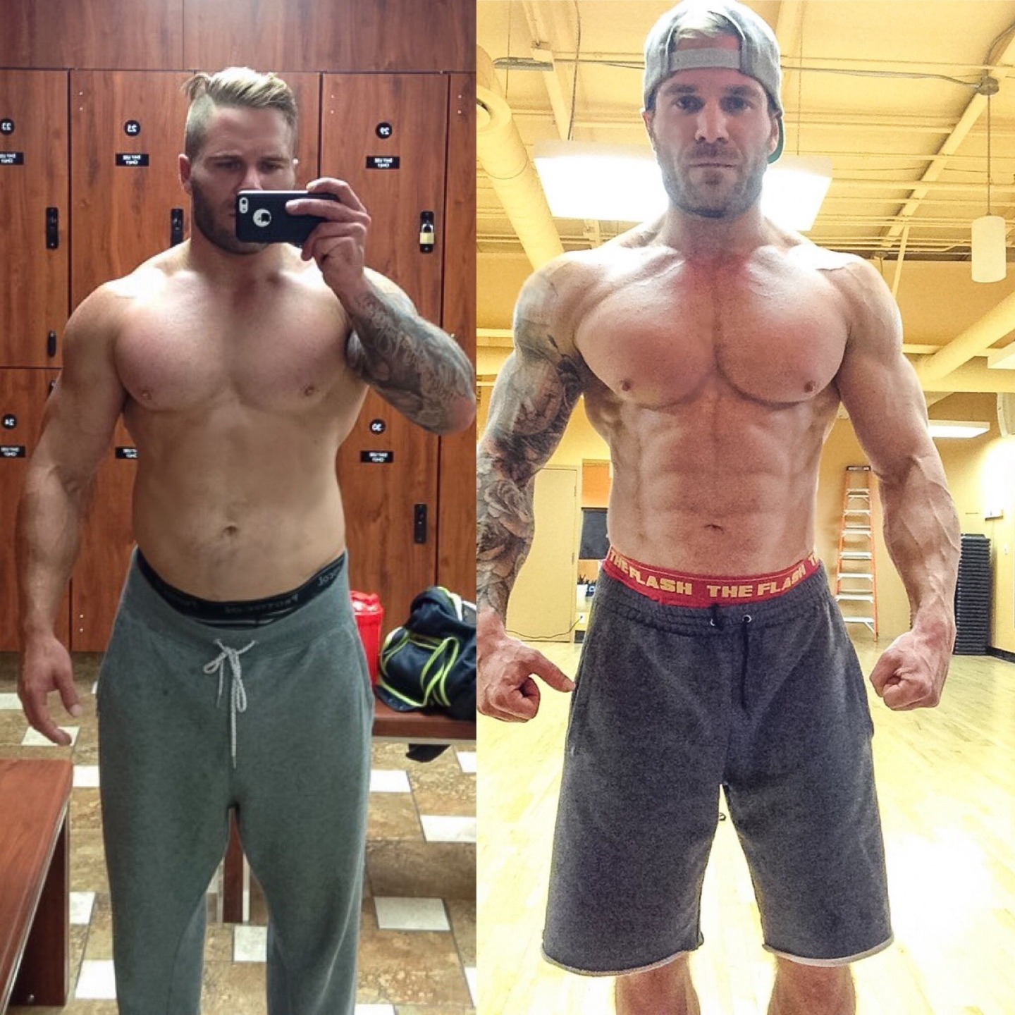 Before and after transformation photos of client Chris D
