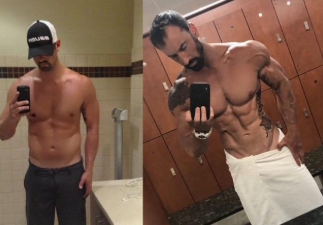 Before and after transformation photos of client Robert L